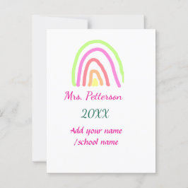 Farbenfrohe Regenbogenstreifen geben dem Lehrer de Postkarte