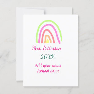 Farbenfrohe Regenbogenstreifen geben dem Lehrer de Postkarte