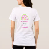 Farbenfrohe Regenbogenstreifen geben dem Lehrer de Tri-Blend Shirt (Rückseite)