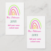 Farbenfrohe Regenbogenstreifen geben dem Lehrer de Visitenkarte (Vorne/Hinten)