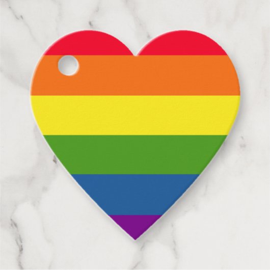 Farbenfrohe Regenbogenstreifen Geschenkanhänger (Vorderseite)