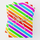 Farbenfrohe Regenbogenstreifen Geschenkpapier Set (Beispiel)