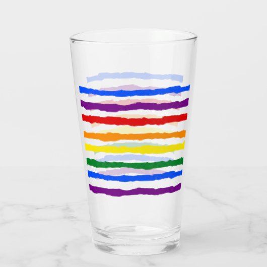 Farbenfrohe Regenbogenstreifen Glas (Rückseite)