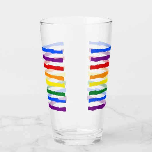 Farbenfrohe Regenbogenstreifen Glas (Links)