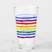 Farbenfrohe Regenbogenstreifen Glas (Vorderseite)