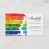 Farbenfrohe Regenbogenstreifen Innenausstattung Visitenkarte (Vorderseite)