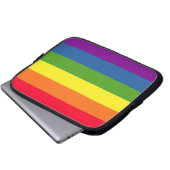 Farbenfrohe Regenbogenstreifen Laptopschutzhülle (Vorne Knopf)