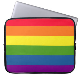 Farbenfrohe Regenbogenstreifen Laptopschutzhülle