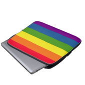 Farbenfrohe Regenbogenstreifen Laptopschutzhülle (Vorne Knopf)