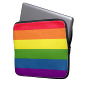 Farbenfrohe Regenbogenstreifen Laptopschutzhülle (Vorderseite Links)