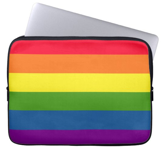 Farbenfrohe Regenbogenstreifen Laptopschutzhülle (Vorderseite)