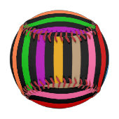 Farbenfrohe Regenbogenstreifen Linien Design - Sch Baseball (Rückseite)