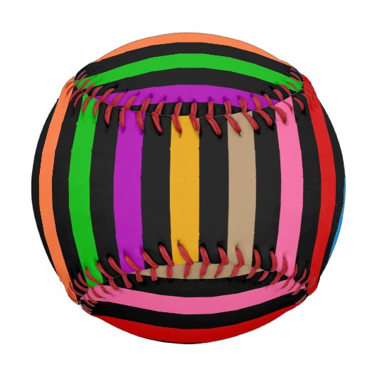 Farbenfrohe Regenbogenstreifen Linien Design - Sch Baseball (Vorderseite)