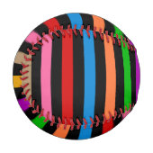 Farbenfrohe Regenbogenstreifen Linien Design - Sch Baseball (Vorderseite Links)