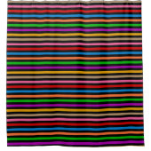 Farbenfrohe Regenbogenstreifen Linien Design - Sch Duschvorhang (Vorderseite)