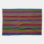 Farbenfrohe Regenbogenstreifen Linien Design - Sch Geschirrtuch (Horizontal)