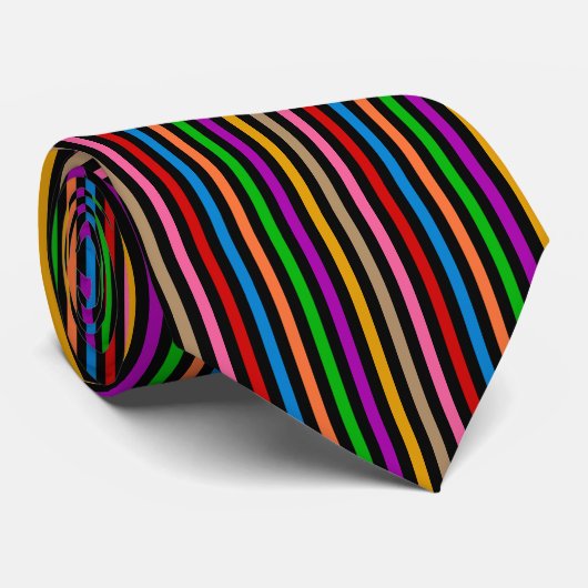 Farbenfrohe Regenbogenstreifen Linien Design - Sch Krawatte (Gerollt)