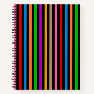 Farbenfrohe Regenbogenstreifen Linien Design - Sch Notizblock