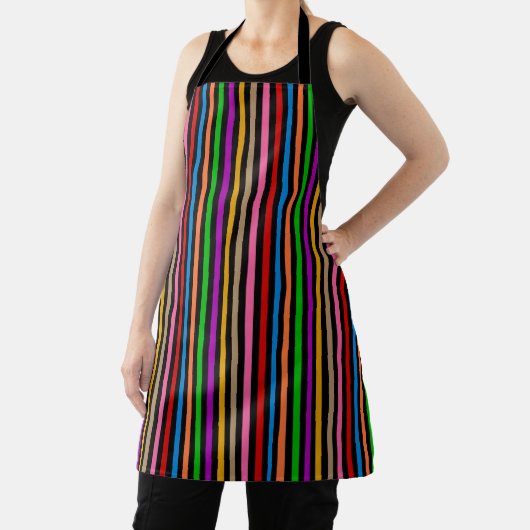 Farbenfrohe Regenbogenstreifen Linien Design - Sch Schürze (InSitu)