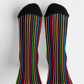 Farbenfrohe Regenbogenstreifen Linien Design - Sch Socken (Oben)