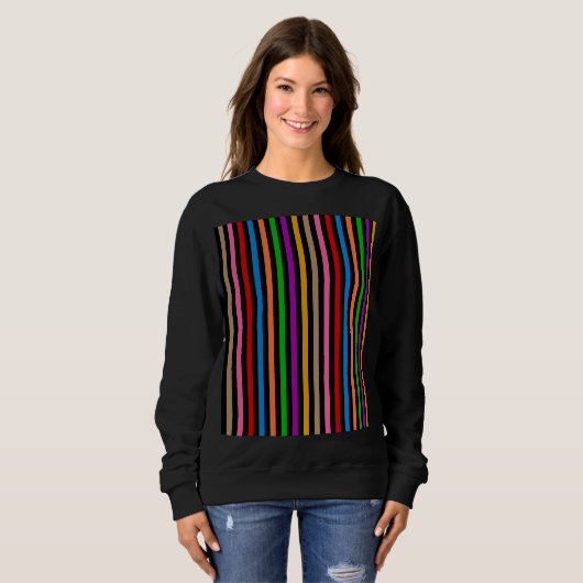 Farbenfrohe Regenbogenstreifen Linien Design - Sch Sweatshirt (Vorne ganz)