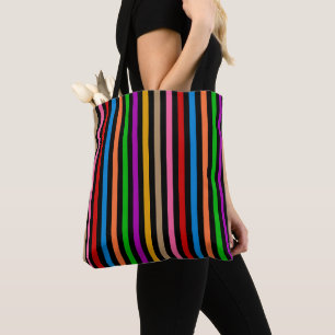 Farbenfrohe Regenbogenstreifen Linien Design - Sch Tasche