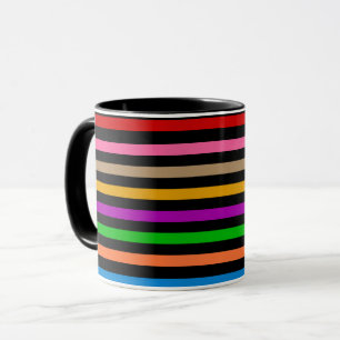 Farbenfrohe Regenbogenstreifen Linien Design - Sch Tasse