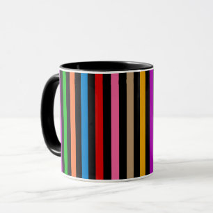 Farbenfrohe Regenbogenstreifen Linien Design - Sch Tasse