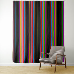 Farbenfrohe Regenbogenstreifen Linien Design - Sch Wandteppich