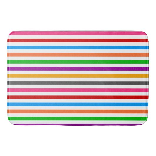 Farbenfrohe Regenbogenstreifen-Linien-Design - Wei Badematte (Vorderseite)