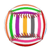 Farbenfrohe Regenbogenstreifen-Linien-Design - Wei Baseball (Rückseite)