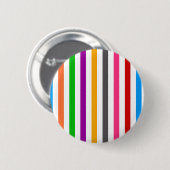 Farbenfrohe Regenbogenstreifen-Linien-Design - Wei Button (Vorne & Hinten)