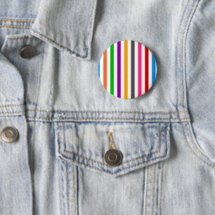 Farbenfrohe Regenbogenstreifen-Linien-Design - Wei Button