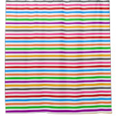 Farbenfrohe Regenbogenstreifen-Linien-Design - Wei Duschvorhang (Vorderseite)