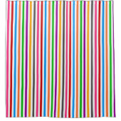 Farbenfrohe Regenbogenstreifen-Linien-Design - Wei Duschvorhang (Vorderseite)