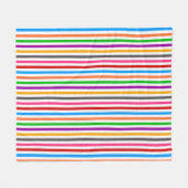 Farbenfrohe Regenbogenstreifen-Linien-Design - Wei Fleecedecke (Vorderseite (Horizontal))