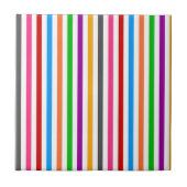 Farbenfrohe Regenbogenstreifen-Linien-Design - Wei Fliese (Vorderseite)