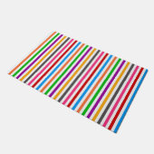 Farbenfrohe Regenbogenstreifen-Linien-Design - Wei Fußmatte (Schrägansicht)