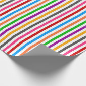 Farbenfrohe Regenbogenstreifen-Linien-Design - Wei Geschenkpapier (Ecke)
