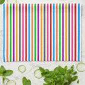Farbenfrohe Regenbogenstreifen-Linien-Design - Wei Geschirrtuch (Gefaltet)