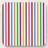 Farbenfrohe Regenbogenstreifen-Linien-Design - Wei Getränkeuntersetzer (Vorderseite)