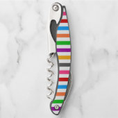 Farbenfrohe Regenbogenstreifen Linien Design - Wei Kellnermesser (Vorderseite)