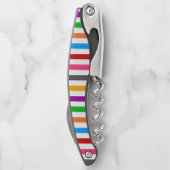 Farbenfrohe Regenbogenstreifen Linien Design - Wei Kellnermesser (Rückseite)
