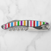 Farbenfrohe Regenbogenstreifen Linien Design - Wei Kellnermesser (Rückseite)