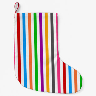 Farbenfrohe Regenbogenstreifen-Linien-Design - Wei Kleiner Weihnachtsstrumpf