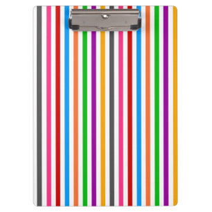 Farbenfrohe Regenbogenstreifen-Linien-Design - Wei Klemmbrett