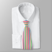 Farbenfrohe Regenbogenstreifen-Linien-Design - Wei Krawatte (Gebunden)