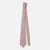 Farbenfrohe Regenbogenstreifen-Linien-Design - Wei Krawatte (Vorderseite)