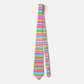 Farbenfrohe Regenbogenstreifen-Linien-Design - Wei Krawatte (Vorderseite)