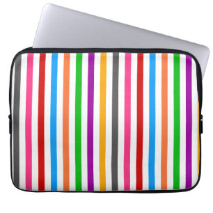 Farbenfrohe Regenbogenstreifen Linien Design - Wei Laptopschutzhülle